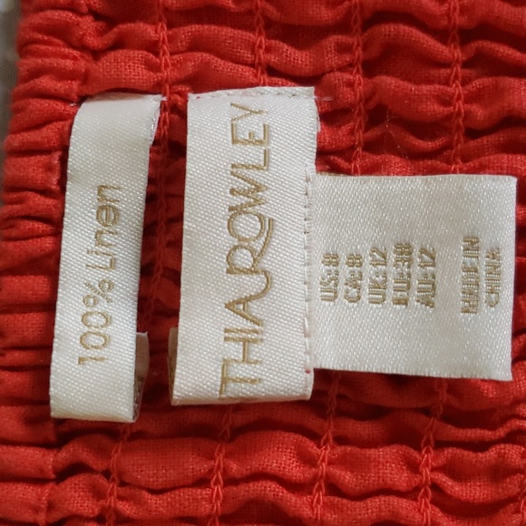 Cynthia Rowley 100% Red Linen Dress - Picture 4 of 6